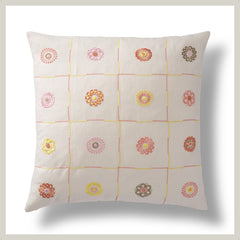 Kvet Pink Embroidered Cushion